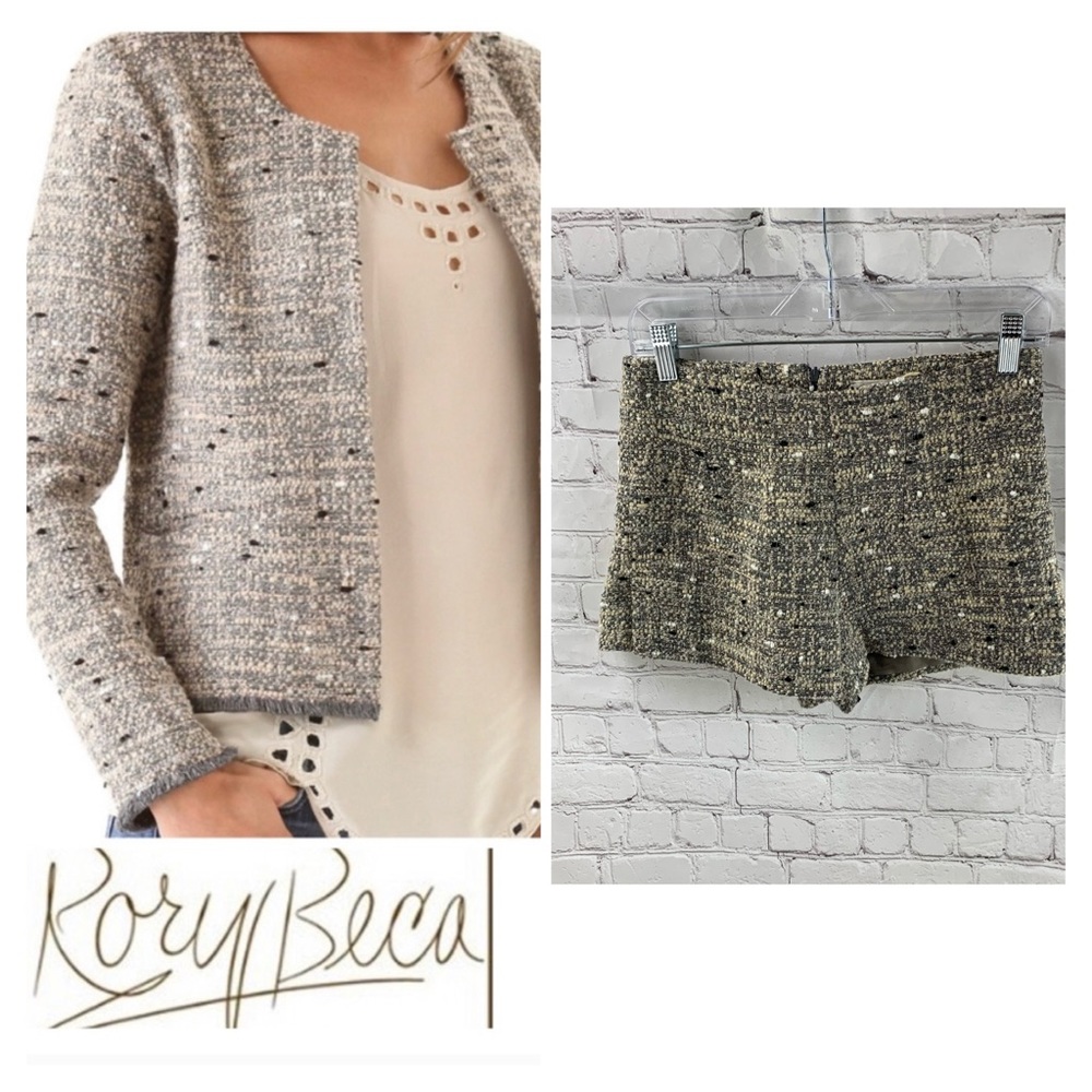 Rory Beca Blounce Kamel Tweed Blazer Short Set